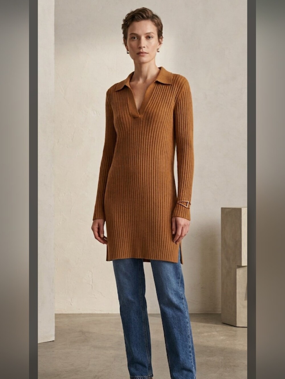 Alex Mill Tunic Pullover Sweater Long Sleeve S Merino Wool Blend #1010